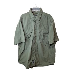 5.11 Tactical Men's‎ Olive Button Down Shirt Size XL Vented Utility Pockets Mesh